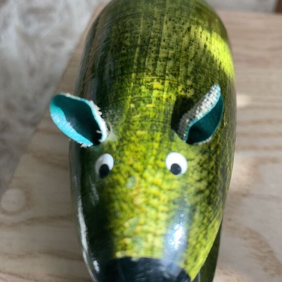 Vintage Green Wood And Metal Mouse Mini Stapler - Picture 14 of 16